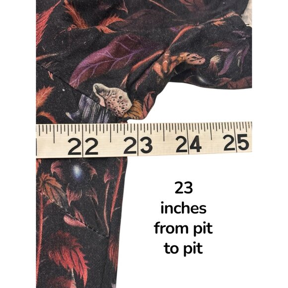 Disturbia Dark Floral Gothic Midi Dress Foxglove Witchy Cottagecore US 12 - Picture 8 of 10